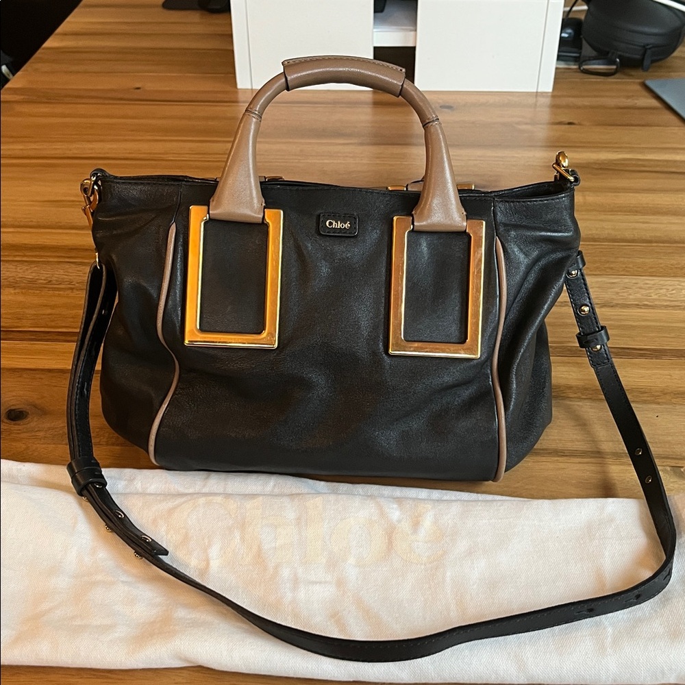 Chloé Black and Brown Handbag